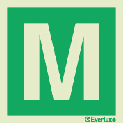 Emergency escape route signs, Numbers and letters to be used in conjunction with assembly point signs, "M"