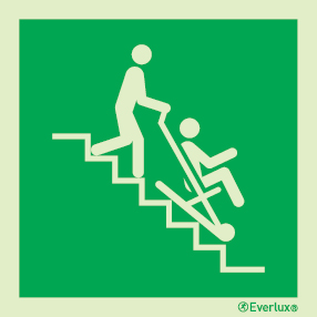 Emergency escape route sign, Safe condition signs, Evacuation chair