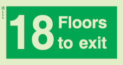 Low Location Lighting, Rigid PVC stairwell signs, 18 Floors to exit