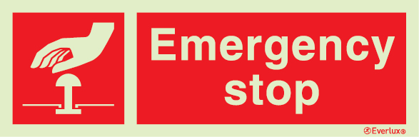 Fire-fighting equipment signs, Emergency stop