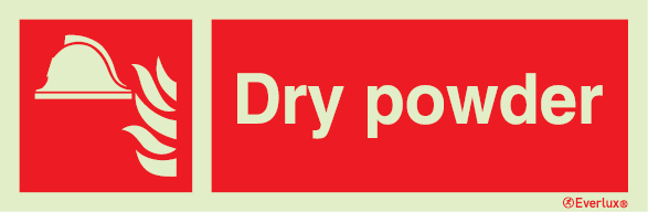 Fire-fighting equipment signs, Dry powder