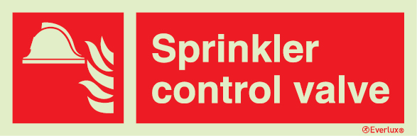 Fire-fighting equipment signs, Sprinkler control valve