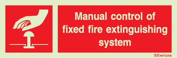 Fire-fighting equipment signs, Manual control of fixed fire extinguinshing system