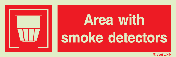 Fire-fighting equipment signs, Area with smoke detectors