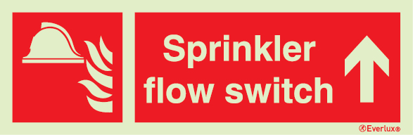Fire-fighting equipment signs, Sprinkler flow switch