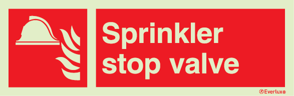 Fire-fighting equipment signs, Sprinkler stop valve
