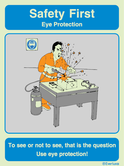 Safety notices, Eye protection