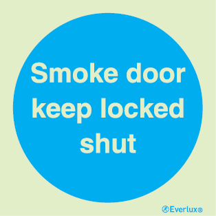 Mandatory signs, Fire door signs, Smoke door keep locked shut