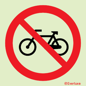 Prohibition signs, signs prohibiting dangerous actions, No bicycles