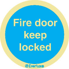 Self-adhesive signs, Fire door labels, Fire door keep locked