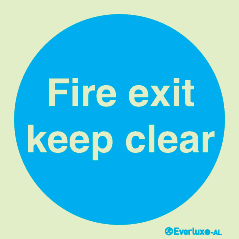Aluminium signs, Fire exit keep clear