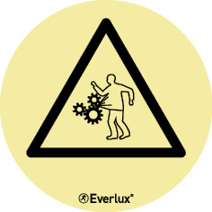 Self-adhesive signs, Safety signs for industrial equipments, Entrapment