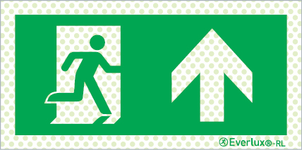 Reflecto-luminescent signs, Emergency escape route signs, up