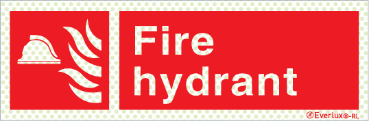 Reflecto-luminescent signs, Fire-fighting equipment signs, Fire hydrant