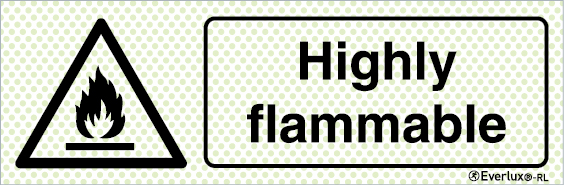 Reflecto-luminescent signs, Warning signs, Highly flammable