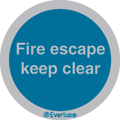 Mandatory signs, Fire door signs, Fire Escape Keep Clear