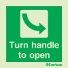 Emergency escape route sign, Door mechanism signs, Turn handle to open right