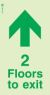 Low Location Lighting, Polycarbonate self-adhesive floor remaining signs, 2 floors to exit
