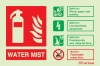 Fire-fighting equipment signs, ID signs, Water mist