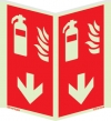 Fire-fighting equipment signs, Panoramic fire equipment signs, Fire extinguinsher down
