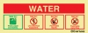Self-adhesive signs, Fire extinguisher identification labels, Water