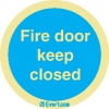 Self-adhesive signs, Fire door labels, Fire door keep closed