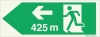 Reflecto-luminescent signs, Emergency escape route, Left 425m