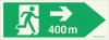 Reflecto-luminescent signs, Emergency escape route, Right 400m