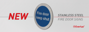 NEW Stainless Steel Fire Door Signs