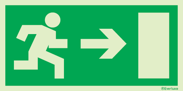 Emergency escape route sign, Large Directional signs European directive 92/58/EEC, Arrow right