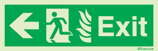 Emergency escape route sign, NHS Escape route signs, Exit left
