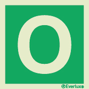 Emergency escape route signs, Numbers and letters to be used in conjunction with assembly point signs, "O"