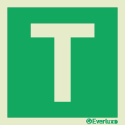 Emergency escape route signs, Numbers and letters to be used in conjunction with assembly point signs, "T"