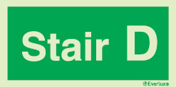 Rigid PVC stairwell signs, Stair D
