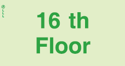 Low Location Lighting, Polycarbonate self-adhesive floor indication signs, 16th Floor