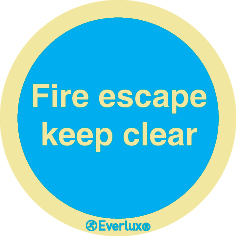 Self-adhesive signs, Fire door labels, Fire escape keep clear