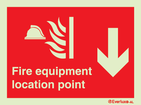 Aluminium signs, Fire equipment location point
