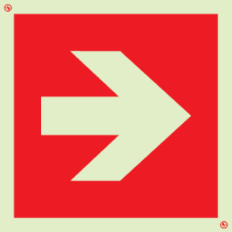 Signs for tunnels, Fire-fighting equipment and emergency vehicles signs, Directional arrow