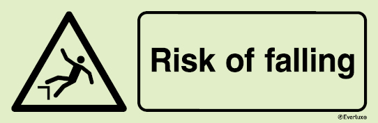 Signs for wind turbines, Warning signs, Risk of falling