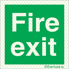 Reflecto-luminescent signs, Emergency escape route and safe condition signs, Fire exit