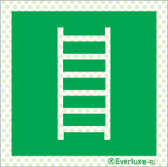 Reflecto-luminescent signs, Emergency escape route and safe condition signs, Emergency ladder