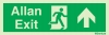 Evacuation sign, exit, arrow up welsh/english