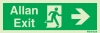 Evacuation sign, exit, arrow right welsh/english