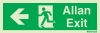 Evacuation sign, exit, arrow left welsh/english