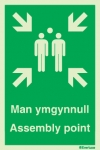 Evacuation sign, assembly point welsh/english