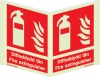 Fire-fighting equipment sign, fire extinguisher panoramic welsh/english