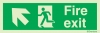 Emergency escape route sign, british standard escape route with text arrow right/left