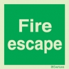 Emergency escape route sign, british standard composite escape route sign, fire escape