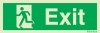 Emergency escape route sign, british standard escape route with text exit