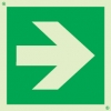 Emergency escape route sign, british standard composite escape route Diagonal Arrow